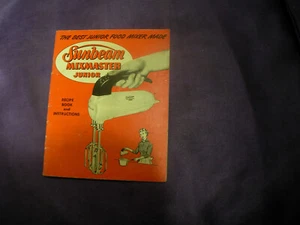Vintage Sunbeam Mixmaster Junior Recipe book and instructions booklet 1952 - Picture 1 of 2