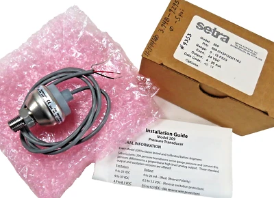 Setra Model 209 P/N 1015PG2M1103 Pressure Transducer, 0-15 PSIG, 24 VDC, 4-20mA - Image 1 of 4