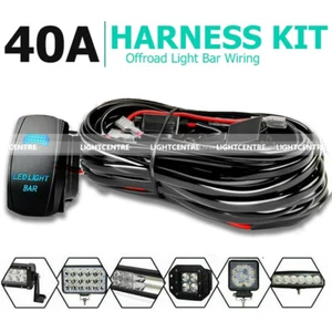 Wiring Harness Kit 12V ON/OFF Rock Switch Relay Loom For LED Work Light Bar Pods - Picture 1 of 12
