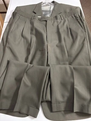 Traje de hombre Tallia Uomo gris oscuro/verde talla 43R pantalones 36x30 100 % lana Foto 1 de 4
