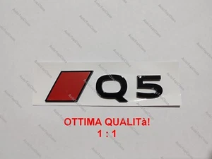 STEMMA LOGO FREGIO SCRITTA ADESIVO AUDI Q5 NERO EMBLEMA SLINE S-LINE S LINE - Foto 1 di 6