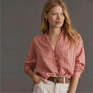 PILCRO ANTHROPOLOGIE Tavi rosa metallic Bluse mit Knopfleiste Größe S - Bild 1 von 7