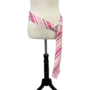 Ann Taylor LOFT gestreift rosa weiß Schärpe Gürtel D-Ring Y2K adrett schick Accessoire - Bild 1 von 4