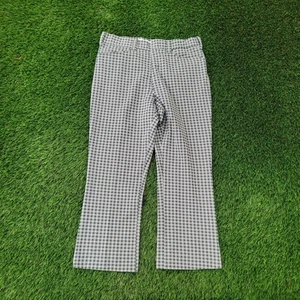 Vintage 70s MOD Disco Flared Pants 34x27 Gingham-Plaid USA - Picture 1 of 21
