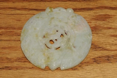 Placa colgante estilo antiguo asiático chino tallado jade como piedra de jabón** Foto 1 de 4