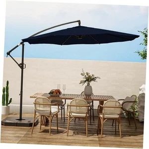  10ft Patio Umbrellas Offset Outdoor Umbrella Cantilever Hanging Navy Blue - Picture 1 of 7