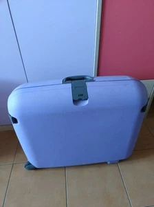Valigia Rigida Grande Da Viaggio Lilla E Grigio Scuro Mai Usata Vintage But New - Foto 1 di 5