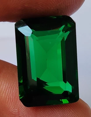 AAA+ 14.45 Ct. Dark Green Amethyst Emerald Cut Loose Gemstone Gift for Women - Image 1 of 4