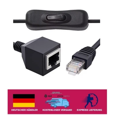 Kabel RJ45 8P8C UTP mit 304 Schalter, 60 cm – Ideal für Gaming und Streaming - Bild 1 von 4