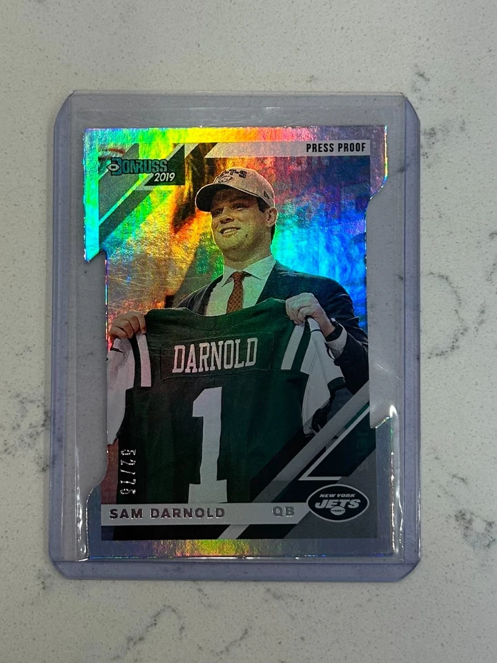 2019 Panini Donruss Sam Darnold Foto Variações Prova de Imprensa Prata Die Cut /75 - Imagem 1 de 2