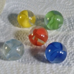Vintage Marble Lot Marble King Cat Eye Set Of 5 Colors Collection - Picture 1 of 4