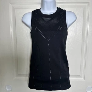 Camiseta sin mangas de entrenamiento de malla negra Athleta talla XS perforada ventilada gimnasio playero - Imagen 1 de 11