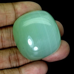 Rare Antique Natural Unheated Green Calcite Cat Eye 198 Ct 38x36 Mm Museum Size - Picture 1 of 14