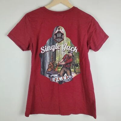 Rusty Rail Brewing Company M Red Short Sleeve T shirt Single Jack Lager graphic - Image 1 of 4
