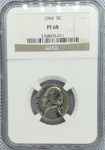 1964 Proof Jefferson Nickel 5C, Graded PF68 - Picture 1 of 2