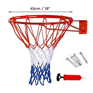 18"  Full Size Basketball Hoop Ring Net Wall Mounted Outdoor Hanging Basket