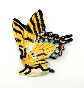 Handbemalte gelbe Schmetterling Anstecknadel Tiger 2" x 2" A89P - Bild 1 von 1