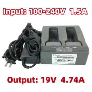 4.74A 19V Dual Slots Battery Charger For Trimble 76767 54344 79400 S6 S7 S8 R10 - Picture 1 of 6