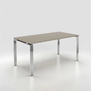 DORIA Desk L.120xD.60xH.73.5 cm with dove-coloured top and chromed structure - Picture 1 of 2