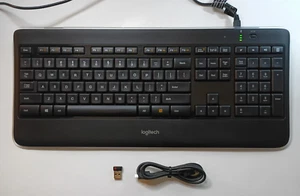 LOGITECH K800 Wireless Illuminated Keyboard (Y-R0011) with Dongle - Picture 1 of 5