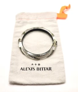 ALEXIS BITTAR KLAR & SCHWARZ LUCIT KRISTALL BESETZT SCHARNIER ARMREIF ARMBAND - Bild 1 von 14