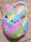 Preowned Peeps Bunny Rainbow Tie Dye Plush Easter Basket