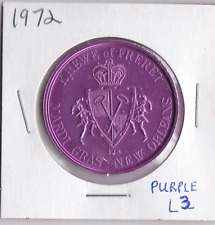 1972 KREWE OF FRERET/Everything Is Beautiful MARDI GRAS DOUBLOON (Purple L3)