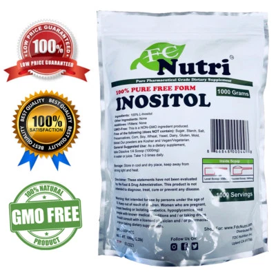 FDC NUTRITION Inositol Powder (Vitamin B8) 100% Pure 2.2lb (1000g) By FCNutri