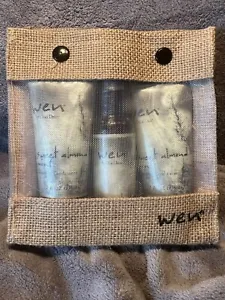 WEN 3 Pc Travel Set Sweet Almond Mint Conditioner & Replenishing Treatment 2 Oz - Picture 1 of 2