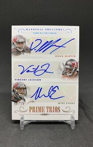 2014 Panini National Treasures Mike Evans/Jackson/Martin Triple Auto RC #/15