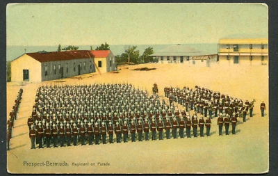 Tarjeta postal de censor/militar/regimiento en desfile BERMUDA (21769)/PPC 1916 Foto 1 de 2