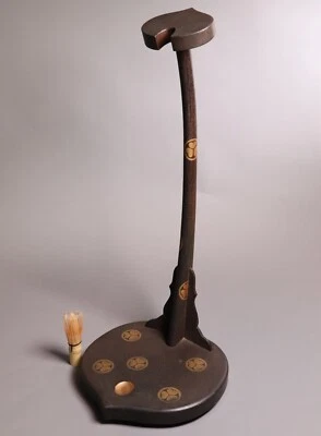 Japanese Samurai Sword Rack Stand Gold Tokugawa Mitsuba Aoi Tachi-KAKE Meiji Era - Image 1 of 4