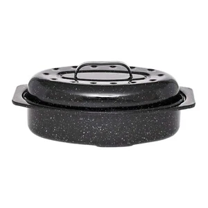 Granite Ware F Covered Oval Roaster, 13 inches, Black - Picture 1 of 8
