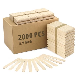 WISYOK 2000 PCS 6 Inch Wooden Popsicle Sticks for Crafts, Wooden Craft Sticks... - Picture 1 of 7