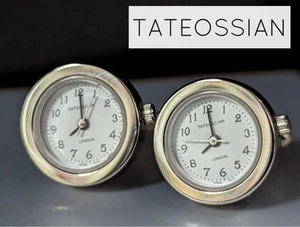 Tateossian Watch motif Cufflinks Silver color Round D1.8cm Swivel style no Box - Picture 1 of 7