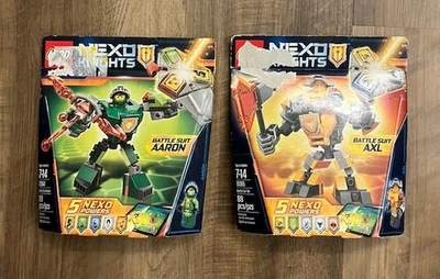 Lego Nexo Caballeros Trajes de Batalla Aaron 70365 70364 Axl en caja pero dañado. Foto 1 de 2