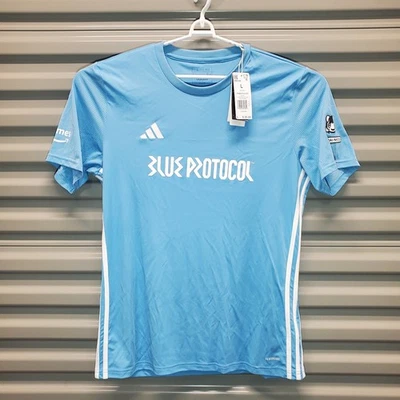 Blue Protocol x Adidas Soccer Football Esports Jersey Mens LARGE SLIM FIT Rare🔥 - Image 1 of 4