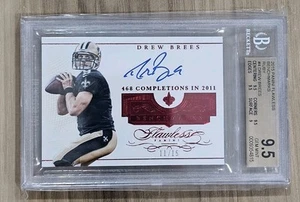 2015 Panini Flawless Drew Brees Benchmarks Auto Ruby 11/15 BGS 9.5 Autograph 10 - Bild 1 von 4