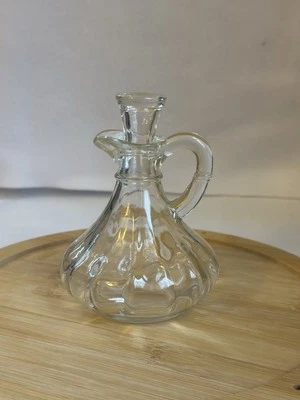 "Vidrio prensado vintage Anchor Hocking Cruet de 5"" de alto con tapón" Foto 1 de 4