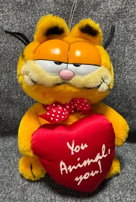 Peluche Garfield 1981 vintage día de San Valentín Dakin 9" raro Foto 1 de 4