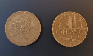 Lot 2 - 1977 & 1979 FRANCE FRENCH KM940 PRE-EURO circulated 10 FRANC COIN - Picture 1 of 2