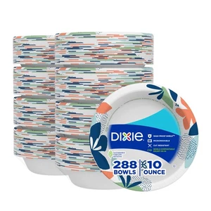 Dixie Small Paper Bowls, 10 Oz, 36 Count (Pack of 8), Microwave-Safe, - Picture 1 of 9