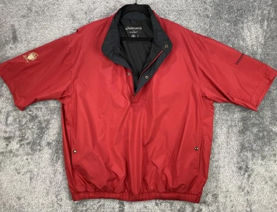 Jaqueta Pulôver Masculina FootJoy DryJoys Extra Grande Vermelha Manga Curta Golfe Chuva Quebra-Vento - Imagem 1 de 4