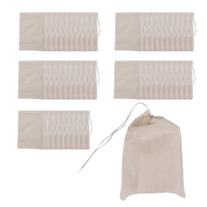 50 Pack Cotton Muslin Bags Multipurpose Drawstring Bags for Tea Jewelry2338 - Picture 1 of 7