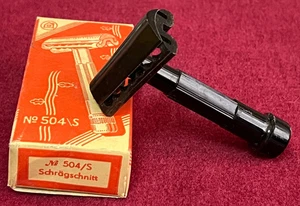 Antique WWII Military German Brown Bakelite Safety Slant Razor 504/S DRGM - Picture 1 of 8