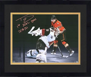 FRMDTrevor Zegras Ducks Signd 16x20 1st Goal Spotlght Photo w/1st NHL Goal Insc - Picture 1 of 1