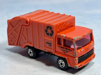 Vintage 1979 Matchbox Refuse Truck Garbage Recycling Metro Rare Original Orange - Image 1 of 2