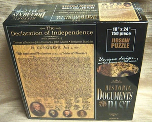 New HISTORIC DOCUMENTS 750 Pc JIGSAW PUZZLE - Declaration of Independence 18x24 - Picture 1 of 5