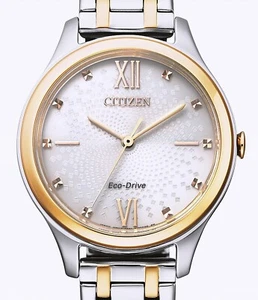Elegante Citizen ECO-DRIVE Solaruhr Damenuhr 32 mm - 5 BAR WR - EM0506-77A - Bild 1 von 5