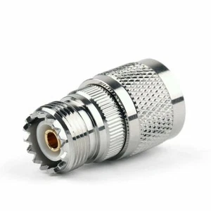 N-Type Male Plug to SO-239 UHF Female Jack RF Adapter Barrel Connector - Picture 1 of 6